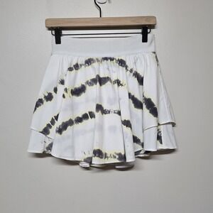 Lululemon Court Rival High-Rise Tennis Skirt in Transverse Yellow Multi Sz 6
